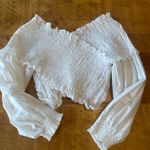 Zara off the shoulder ruffled top